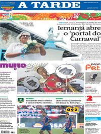 Capa do jornal A Tarde 28/01/2024