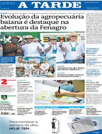 Capa do jornal A Tarde 01/12/2025