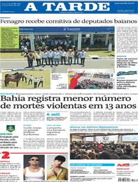 Capa do jornal A Tarde 03/12/2025