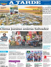 Capa do jornal A Tarde 08/06/2025