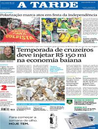 Capa do jornal A Tarde 08/09/2025