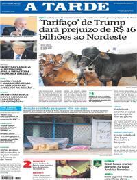 Capa do jornal A Tarde 11/07/2025