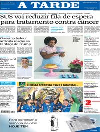 Capa do jornal A Tarde 14/07/2025