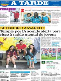 Capa do jornal A Tarde 14/09/2025