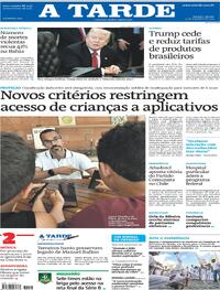 Capa do jornal A Tarde 15/11/2025