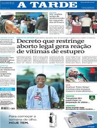 Capa do jornal A Tarde 17/11/2025