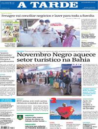 Capa do jornal A Tarde 18/11/2025