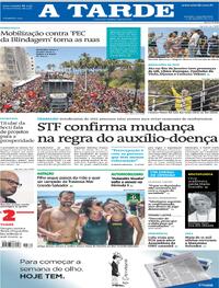 Capa do jornal A Tarde 22/09/2025