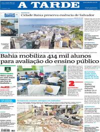 Capa do jornal A Tarde 22/10/2025