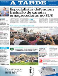 Capa do jornal A Tarde 22/12/2025