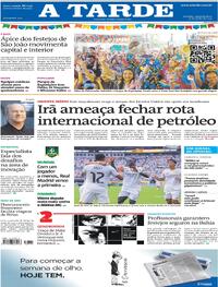 Capa do jornal A Tarde 23/06/2025