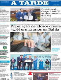 Capa do jornal A Tarde 23/08/2025