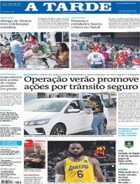 Capa do jornal A Tarde 25/12/2025