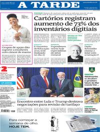 Capa do jornal A Tarde 27/10/2025