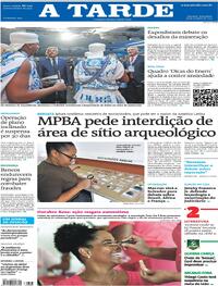 Capa do jornal A Tarde 28/10/2025