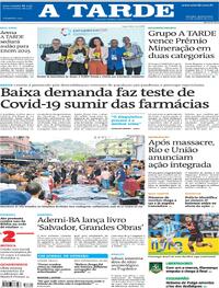 Capa do jornal A Tarde 30/10/2025