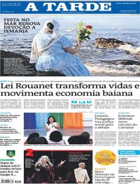 Capa do jornal A Tarde 03/02/2026