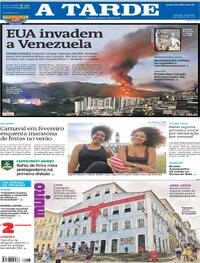 Capa do jornal A Tarde 04/01/2026