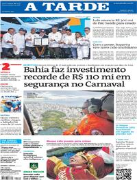 Capa do jornal A Tarde 07/02/2026