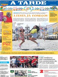 Capa do jornal A Tarde 08/02/2026