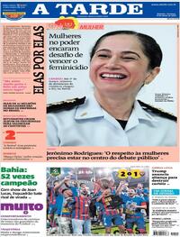Capa do jornal A Tarde 08/03/2026