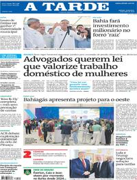 Capa do jornal A Tarde 08/05/2026