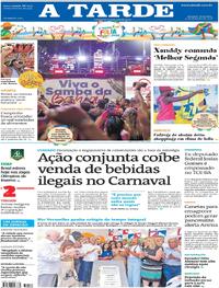 Capa do jornal A Tarde 10/02/2026