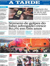 Capa do jornal A Tarde 12/05/2026