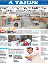 Capa do jornal A Tarde 13/01/2026