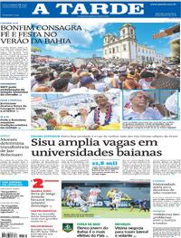 Capa do jornal A Tarde 16/01/2026