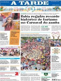 Capa do jornal A Tarde 17/02/2026
