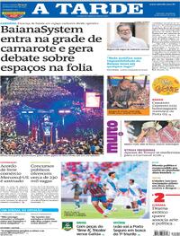 Capa do jornal A Tarde 18/01/2026