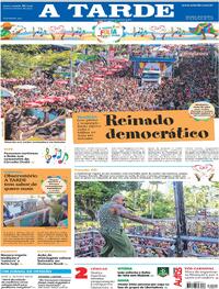 Capa do jornal A Tarde 18/02/2026