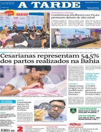 Capa do jornal A Tarde 18/03/2026