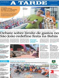 Capa do jornal A Tarde 20/02/2026