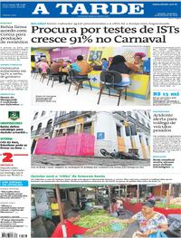 Capa do jornal A Tarde 24/02/2026