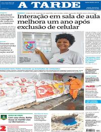 Capa do jornal A Tarde 25/02/2026