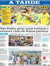 Capa do jornal A Tarde 25/06/2026