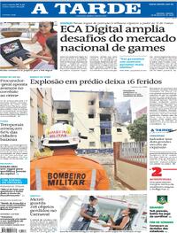 Capa do jornal A Tarde 28/02/2026