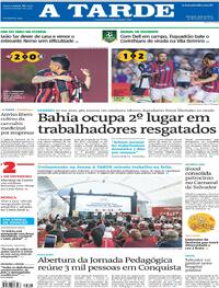 Capa do jornal A Tarde 29/01/2026