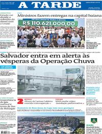 Capa do jornal A Tarde 31/03/2026