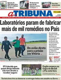Capa do jornal A Tribuna 01/06/2017