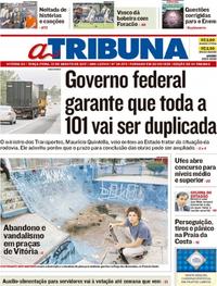 Capa do jornal A Tribuna 01/08/2017