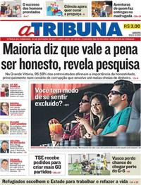 Capa do jornal A Tribuna 01/10/2017