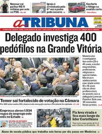 Capa do jornal A Tribuna 03/08/2017