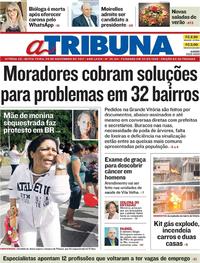 Capa do jornal A Tribuna 03/11/2017