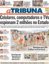 Capa do jornal A Tribuna 03/12/2017