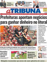Capa do jornal A Tribuna 04/11/2017