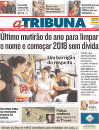 Capa do jornal A Tribuna 05/12/2017
