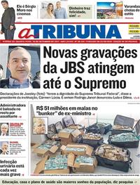 Capa do jornal A Tribuna 06/09/2017